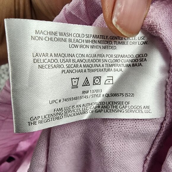 Gap Shorts Womens XXL Pink Linen Blend High Rise Drawstring *GUC* - Picture 9 of 11